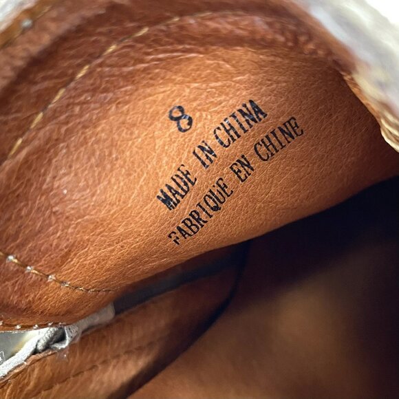 Jeffrey Campbell Ankle Booties Women Size 8 Suede Taupe Gray Boots Heel Pull On - Picture 8 of 9